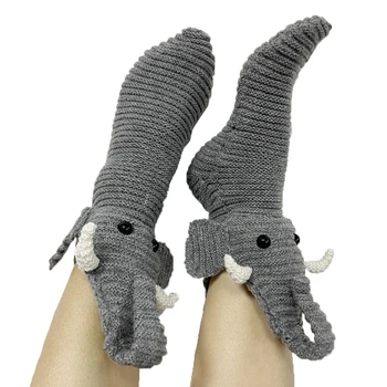 Забавни чорапи под формата на слон, възли Зимни чорапи, Коледен подарък за Нова година, 37JB