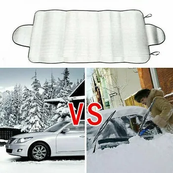 Защита от замръзване на автомобила, козирка, вятър и сняг, предното стъкло, 4 слой 70x150 см, защита от ултравиолетови лъчи, Сгъваема защита от сняг