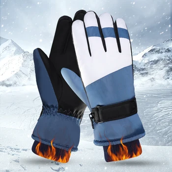 Зимни Нови Топли Ски ръкавици със сензорен екран, флисовые ръкавици за каране на сноуборд, ултра-леки непромокаеми ръкавици за езда на мотоциклет със сензорен екран на открито