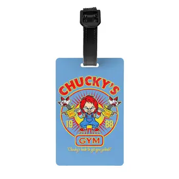 Изработена по поръчка багажная етикет Chucky's Gym Good Guys с номинална карта Chucky Кукла Privacy Cover, идентификация етикет за пътна чанта-куфар