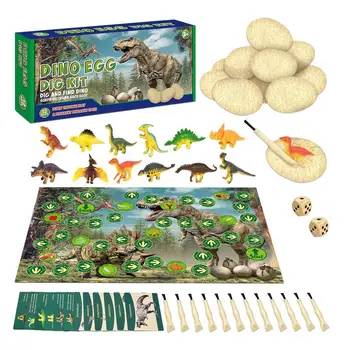 Комплект за копаене на яйца на динозаври, Детски играчки за копаене на яйца на динозаври, Разкрийте 12 уникални яйца, Запознайте се с 12 прекрасни динозаври, Великденски играчки за копаене, Наука