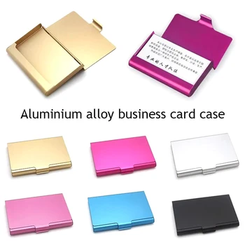 Креативен калъф за визитни картички Държач за карти от алуминиева сплав Сгъваема капак кутии за Мъже Дамска мода Бизнес-портфейл за кредитни карти