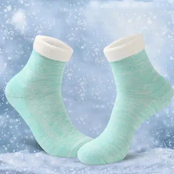 Ластични чорапи, топли и уютни зимни чорапи, дебели ластични мини средни чорапи за комфорт унисекс, един размер подходящ, сгъстено топло