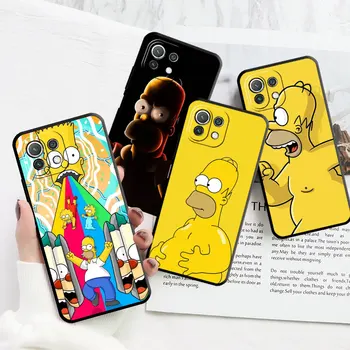 Мек калъф За Xiaomi Mi 11 Lite 5G NE 11T Pro 10T Note 10 12S Ultra 12 9T 11X 12X 11i Черен Калъф За вашия телефон, The Simpsons Homer Funda