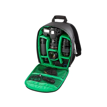 Многофункционална раница за камера, водоустойчива чанта за камера на открито за разходки-зелен
