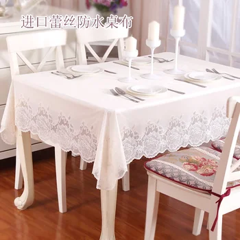 Моющаяся европейската благородна покривка за масата за хранене Луксозна правоъгълна домашна свежа покривка за седалки Бял цвят