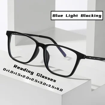 Мъже, Жени, Реколта ултра-леки очила за четене, Новите Модни слънчеви Очила с защита от синьо лъчи, Ретро Рамки TR90, Далекогледство, Пресбиопия
