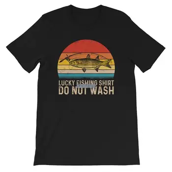 мъжки брандираната тениска Лъки Fishing Tshirt Do Not Wash Забавно Риболовна Реколта Тениска за Мъже, Жени, Деца евро размера на teeshirts