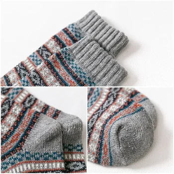 Мъжки чорапи-5 чифта/лот от бизнес вълна удобно качество, Есенни мъжки чорапи Нов утолщенного размер, модерен зимни Топли