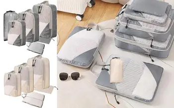 Набор от опаковъчни кубчета Сжимаемая Пътна чанта за съхранение на дрехи Преносим органайзер за съхранение на багаж Опаковане на Куфари, Пътни аксесоари