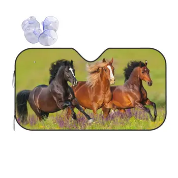 Неблагодарна кон, Цвете поляна, козирка, Предното стъкло, любители на скачущих животни, Забавно делото, на прозореца предния блок, козирка 70x130 см