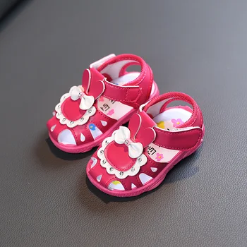 Обувки за първите ходунков за малки момичета от 0 до 3 години, принцеса Заек, сладки мини детски модни сандали с мирис на чорап, кухи обувки с плетене на една кука и линия