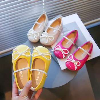 Обувки на принцеса за момиченца ярки цветове, детски лоферы подметка, удобни, 21-36 Модни детски балет апартаменти в плоска подметка