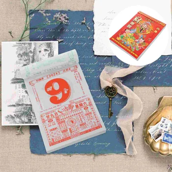 Окачен календар, окачване с монтиран на стената календар, Подвижна висулка с Лунен календар, китайския календар, декор корица, рисунка и случаен