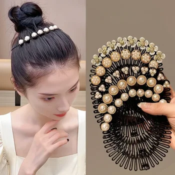 Органайзер за коса с кръгли перли в корейски стил, дамски гребен за коса, щипки за коса, Детска прическа, шапки за деца, Женски аксесоари