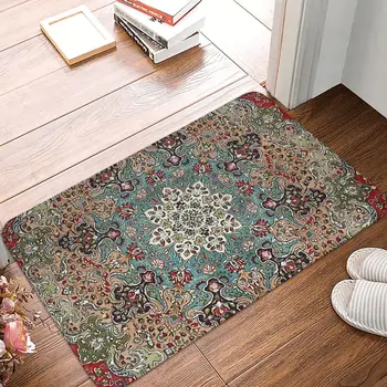 Ориенталски килим, нескользящий мат, кухненски мат, Ретро персийски килим с принтом, килим за антре, подложка за входната врата, интериор на спалня
