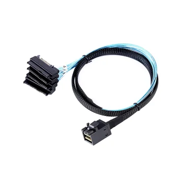 От Mini SAS HD 12G SFF8643 до 4 кабелни конектори SAS 29 Pin SFF8482 с 15-пинов съединител на захранване SATA контролер