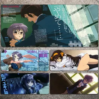 Подложка за мишка за аниме момиче Нагато Юки Судзумии Haruhi, голяма игри подложка за мишка, удебелена Компютърна клавиатура, тенис на мат