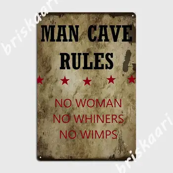 Правилата на Пещерата на човека Метални Табели Плакат Club Bar Club Home Класически плакат Тенекеджия Табели, Плакати