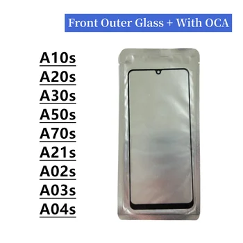 Предната Външна със Стъклен Капак на панела на Обектива С ОСА За Samsung Galaxy A10s A20s A30s A50s A70s A21s A02s A03s A04s Резервни Части