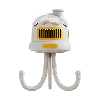 Преносим вентилатор за колички USB Акумулаторна Безшумен детски ръчно фен, без остриета
