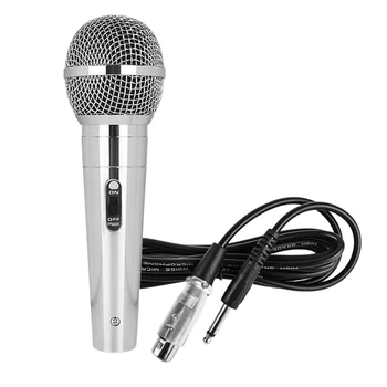 Професионален Микрофон жична метален динамичен микрофон, ясен глас микрофон за изпълнение на вокална музика