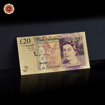 Пълен набор от банкноти от цветен златно фолио, банкноти в лири стерлинги на Кралица Елизабет Обединеното Кралство, фалшиви банкноти в британски лири, подаръци за събиране