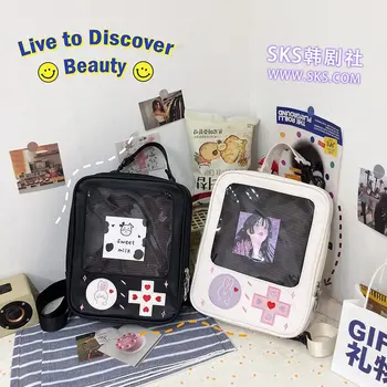 Раница в японски стил За момичета, креативна игра конзола, чанти за кукли 20 см, чанта Itabag, Прозрачна чанта Ita, Дамски Нова чанта JK от изкуствена кожа