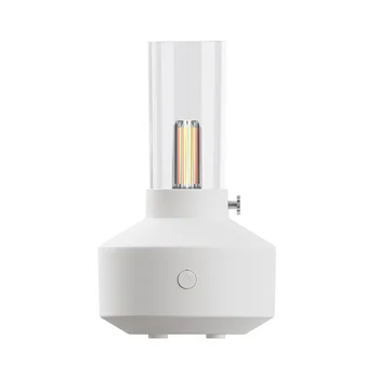 Ретро лещи светлина Essential Oi LED Лампа с нажежаема жичка лека нощ 150 мл Овлажнител на въздуха Работи 5-8 часа Бял