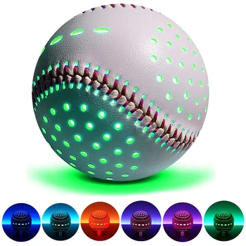 Светлинен бейзбол Нажежен бейзбол 6 ярки цветове, светещи на тъмно Бейзбол 2 режима на осветление Творчески за играчи юноши