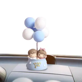 Сладка двойка, украса за автомобил, интериор, сладка двойка, интериор, Сладък балон на арматурното табло на автомобила за двойки момичета и момчета