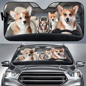 Сладък Куче Corgi сенника На Предното Стъкло на превозното средство Corgi Паркиране на сенника На Предното Стъкло на превозното средство за Семейство Кучета Козирка за Камион Авто Кола