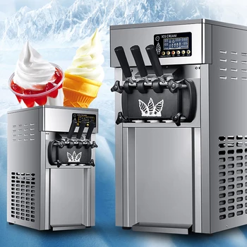 Търговска машина за производство на мек сладолед PBOBP, Фабрична изход, Настолни машини за производство на сладолед с 3 вкусове