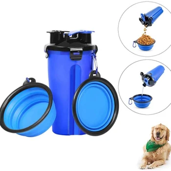 Универсална чаша за вода и храна за Пет Out, преносима бутилка за пиене, сгъваема купа за храна за кучета, здрав, богат на функции и купа за хранене на открито