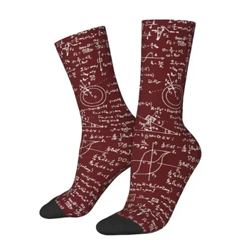 Уравнения на физиката Бордо чорапи за мъже и жени, топли модни чорапи за учителя по математика, геометрия подарък чорапи за екипажа