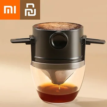 Филтър за кафе Xiaomi Youpin, Сгъваема Кафе фуния от неръждаема стомана, Офис преносима множество електронна краен за преливане на кафе