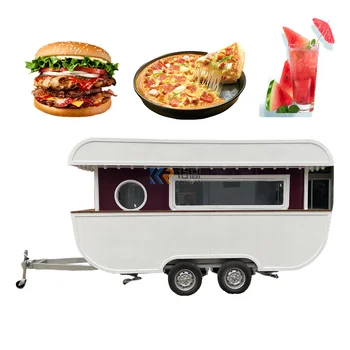 Фургон за продажба на сладолед с ремарке за колички за бързо хранене OEM, Индивидуален павилион за продажба на кафе за хот-дог с CE, DOT