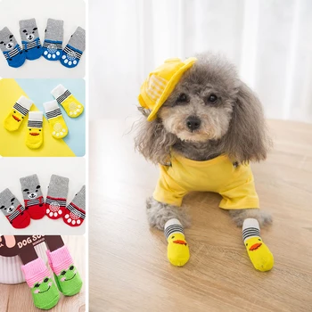 Чорапи за кучета Kawaii, Плюшено Пудел, Мини памучни чорапи, Зимни обувки за домашни любимци, Котенце, Кученце, Чорапи, Меки Дишащи, за да проверите за защита на лапите